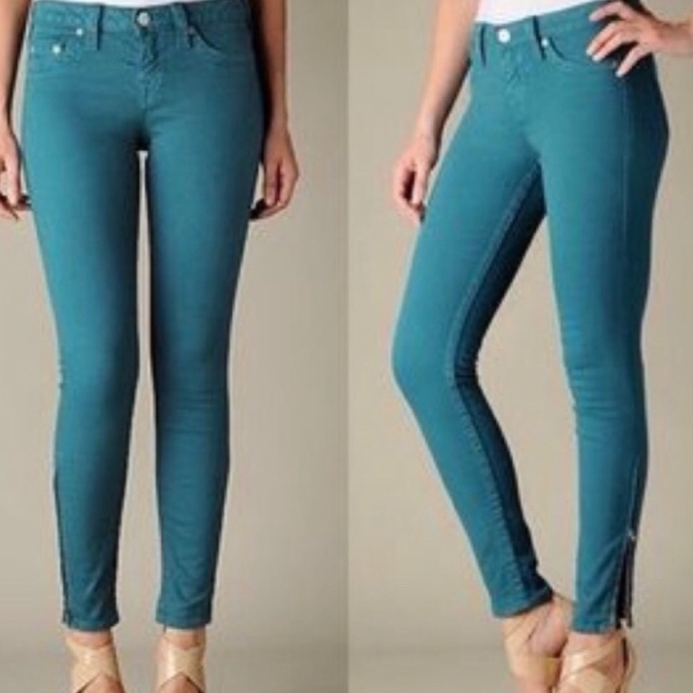 True Religion Tara Teal skinny zip ankle 24